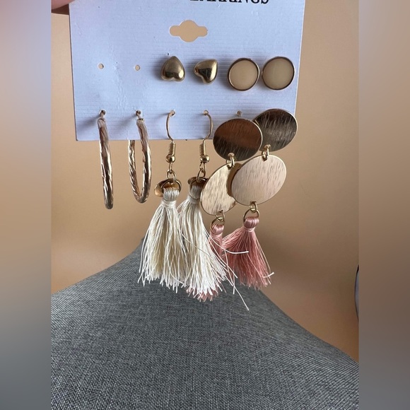 Hoops, Tassel Dangle Drop Earrings , Stud Earrings New - Picture 1 of 3